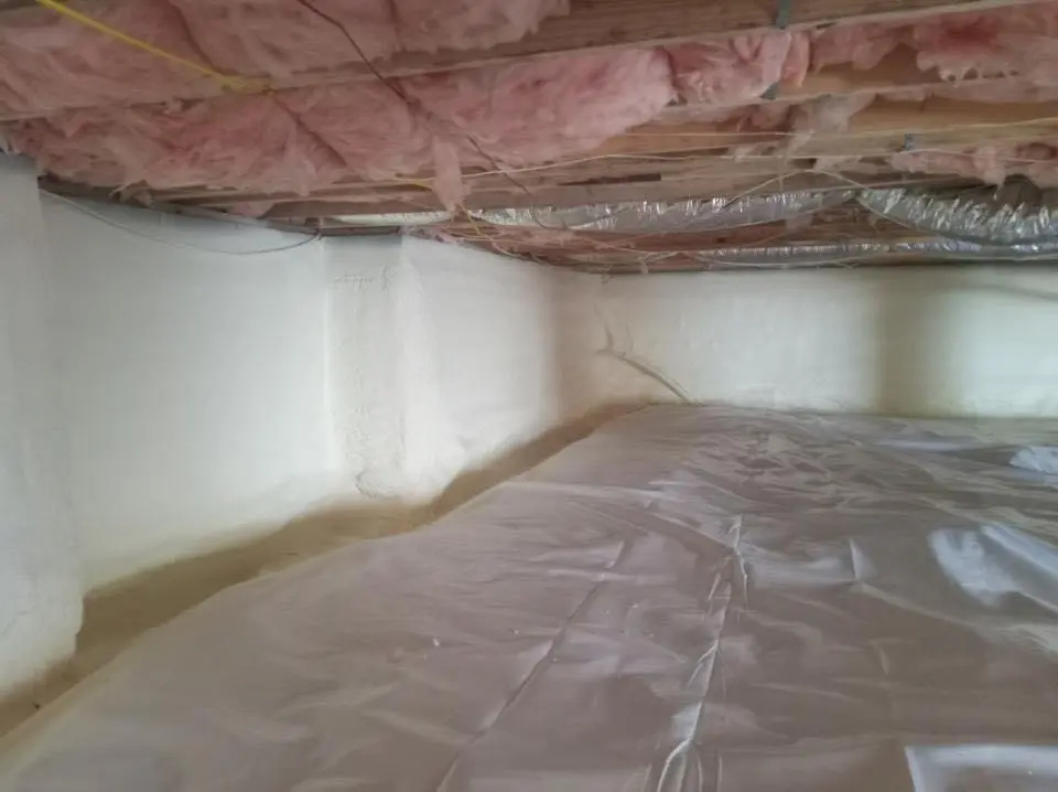 Crawl space encapsulation with closed-cell spray foam for Attic Insulation in Hays